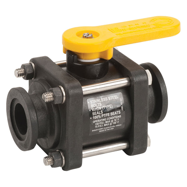 Banjo MV100CF 1 in. X 1 in. Manifold Flange Bolted Ball Valve FKM Seals