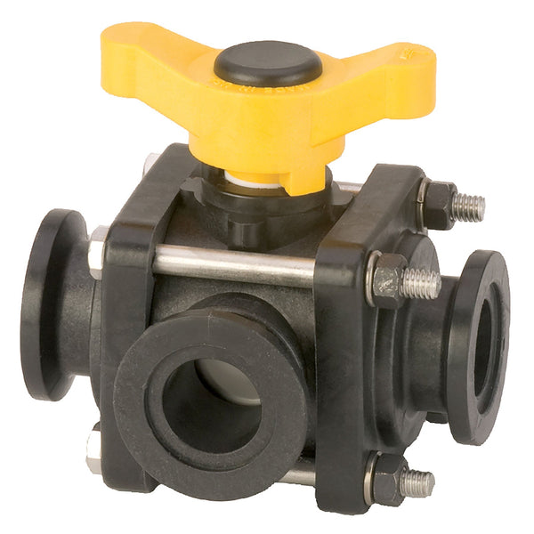 Banjo MV100SL 1 in. Flange 4 Bolt SideLoad 3-Way Manifold Valve