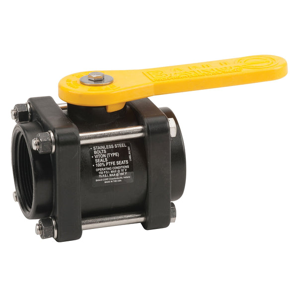 Banjo V200 2 in. PP Standard Port Ball Valve 4-Bolt Design